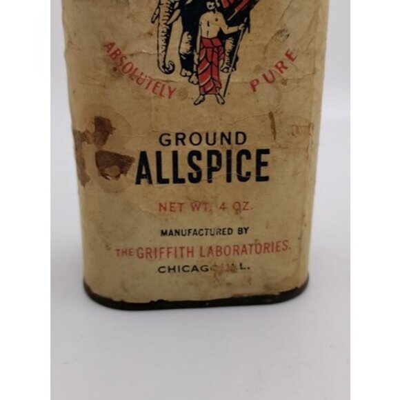 Vintage Griffith's Spice Tin Ground Allspice Elephant Chicago - Picture 3 of 15